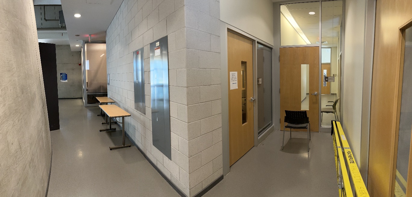 Hallway corner used as the scan target