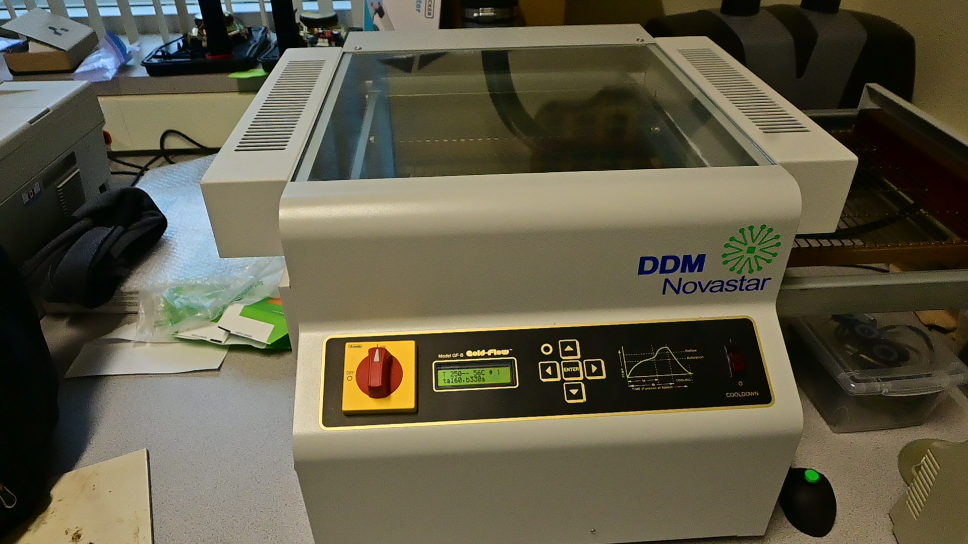 Digital reflow oven used for soldering the Sandmaze HAT PCB